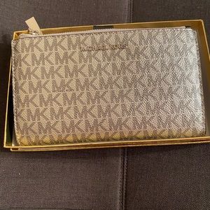 Michael Kors black & silver wristlet